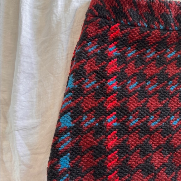 Topshop Skirt Size 4 Wool Mix Short A Line Skirt Dogtooth - Picture 5 of 7